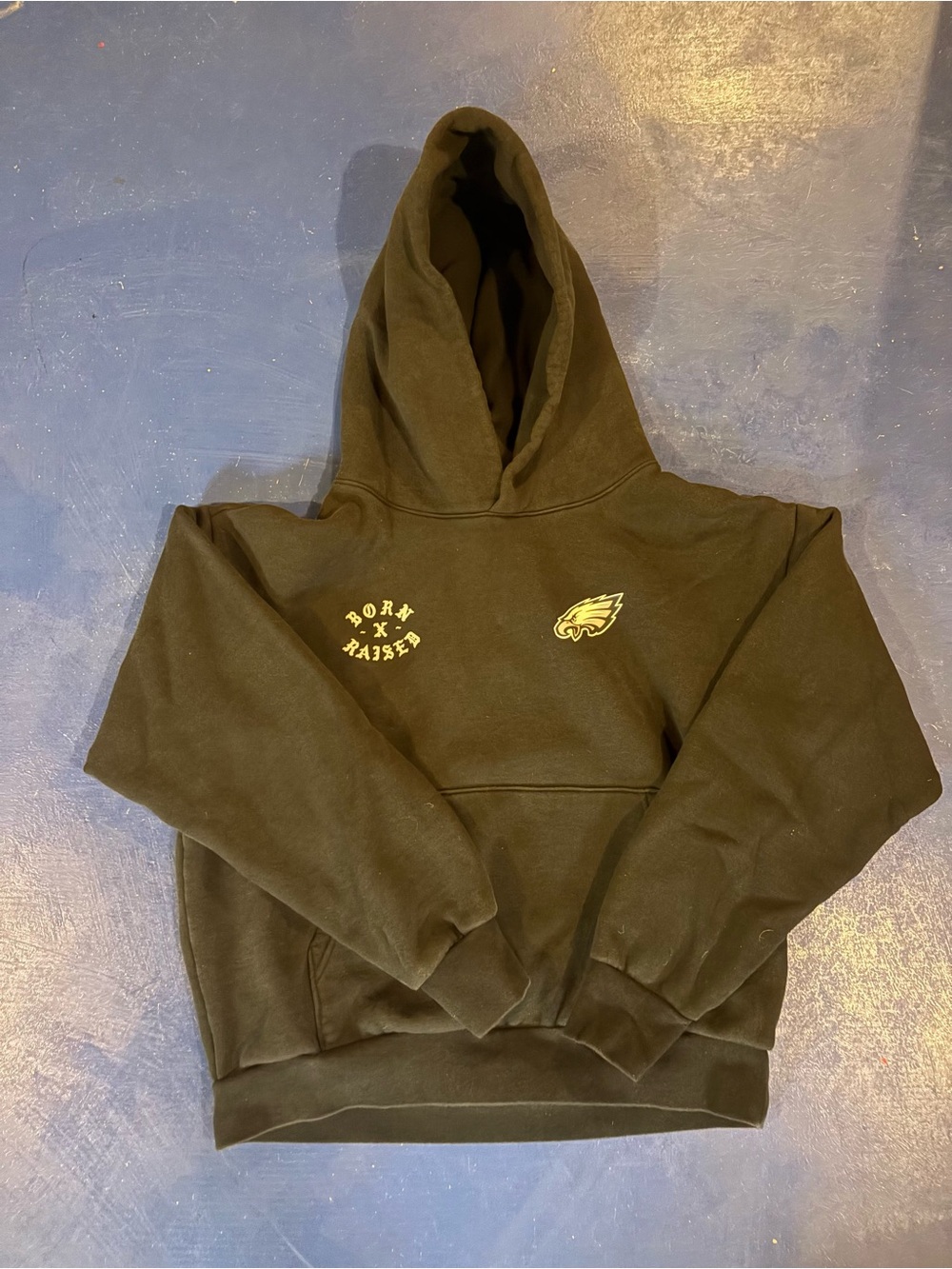 BORN X RAISED Black Hoodie Philidephia Eagles